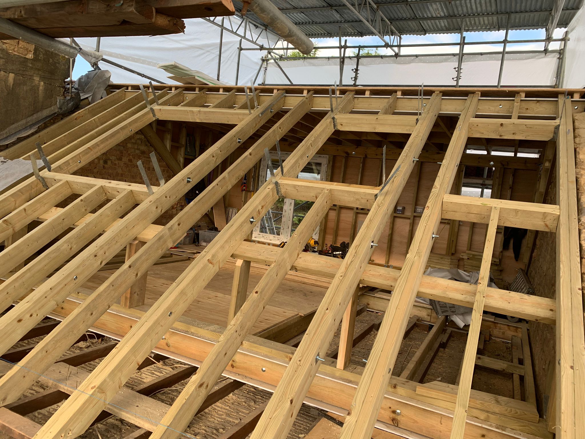 Flat roof upgrade with waterproof membrane