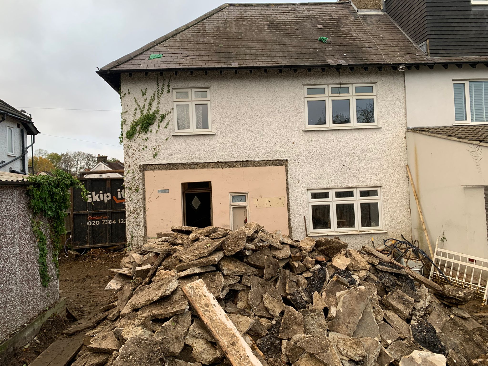 Refurbished living space with warm tones