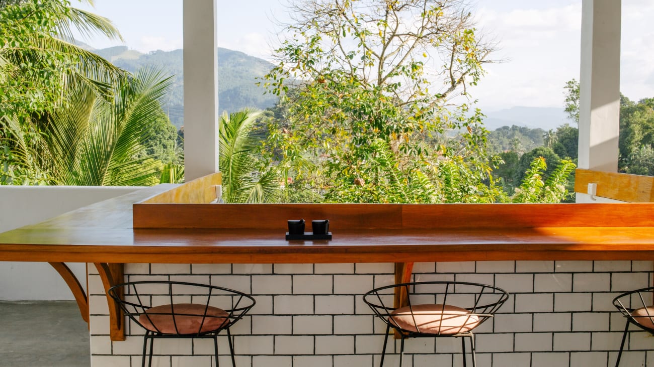 The garden café and its view