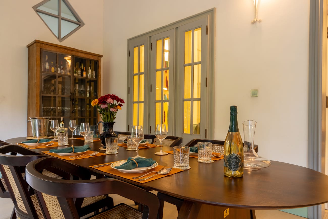Dinner set on the veranda