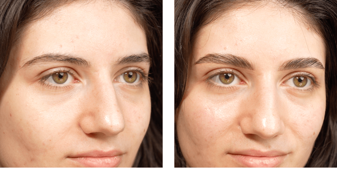 Rezultate laminare sprâncene before and after — Kinna Studio