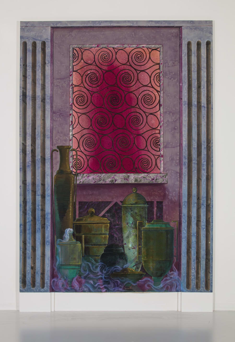 Gallery documentation of a painting with architectural pediment