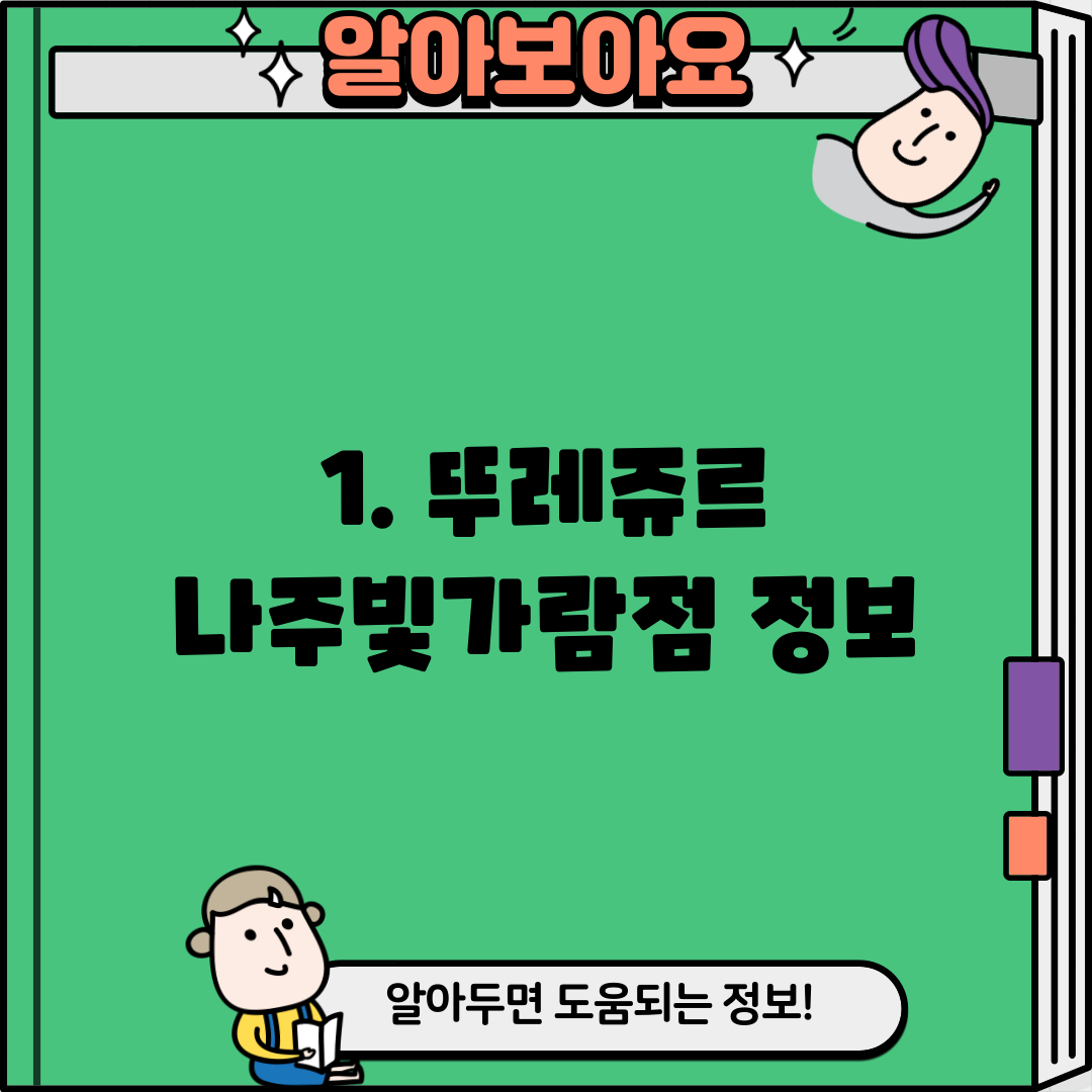 1. 뚜레쥬르 나주빛가람점 정보
