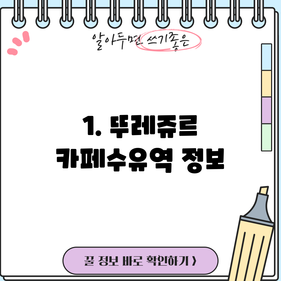 1. 뚜레쥬르 카페수유역 정보