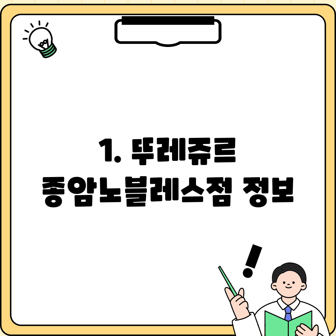 1. 뚜레쥬르 종암노블레스점 정보