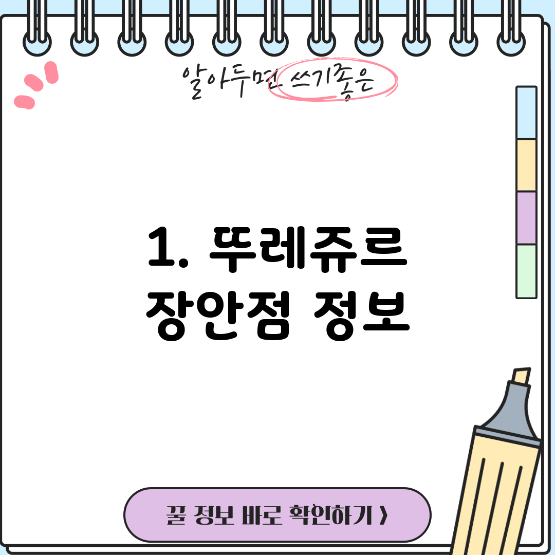 1. 뚜레쥬르 장안점 정보