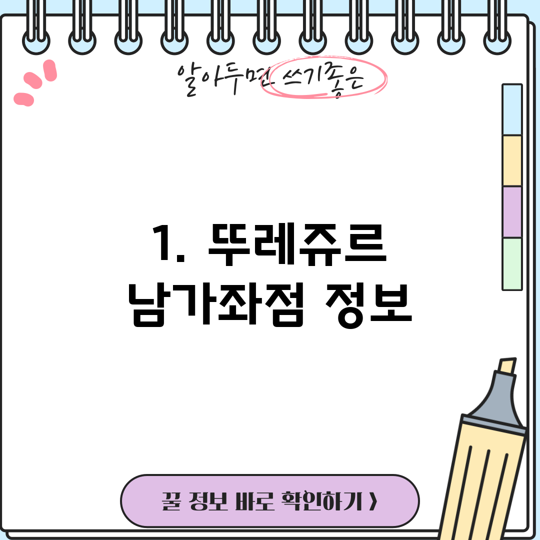 1. 뚜레쥬르 남가좌점 정보
