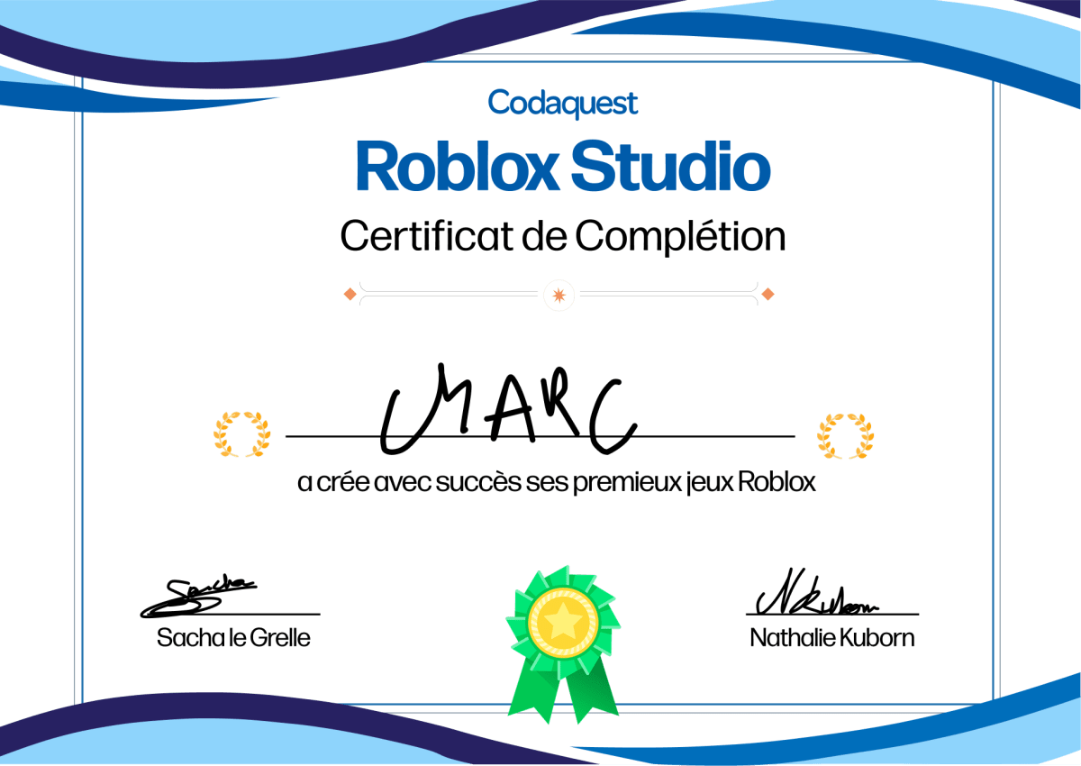 Preview of the Codaquest diploma handed out at the end of the bootcamp