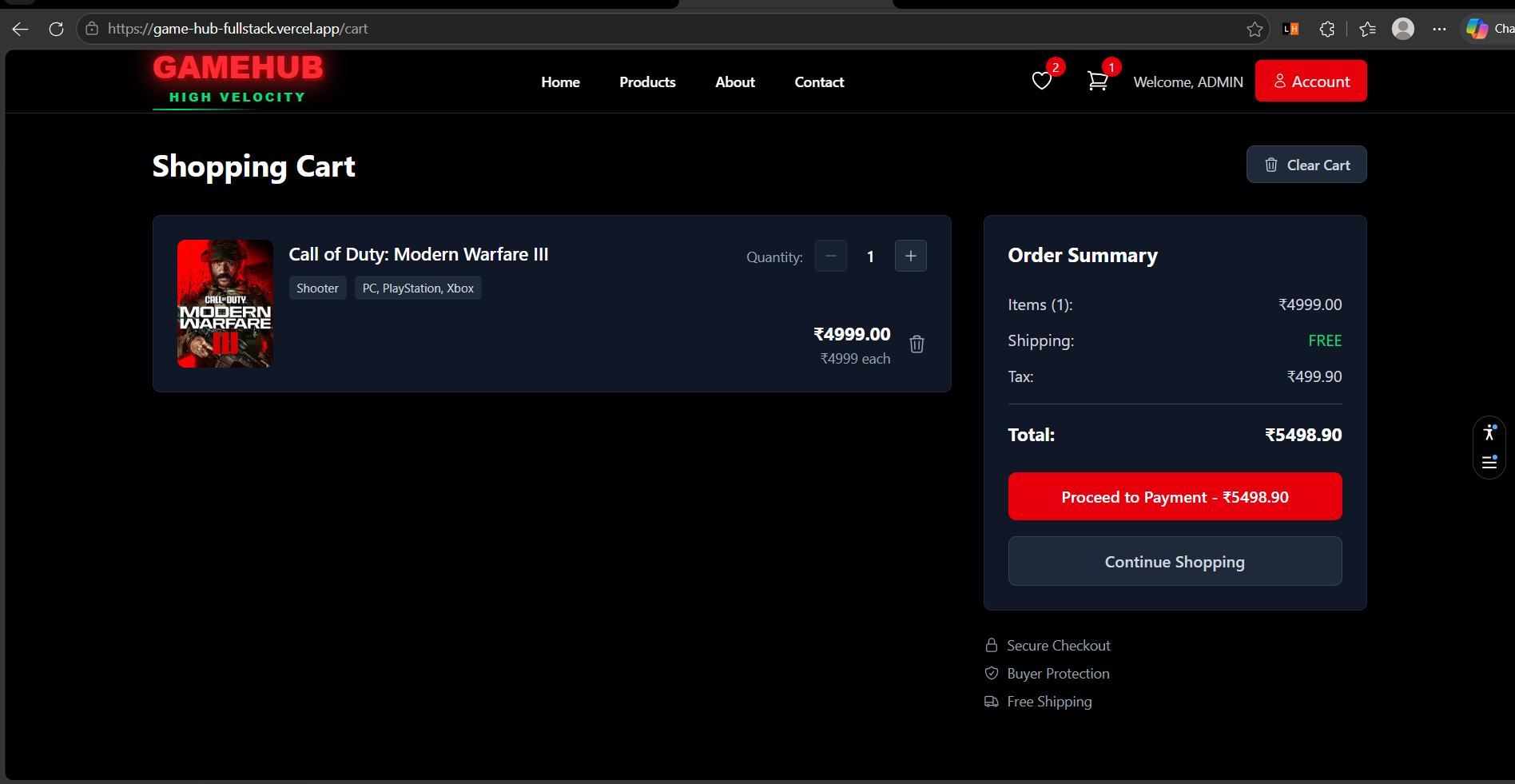 Gamehub screenshot 3 - full stack application