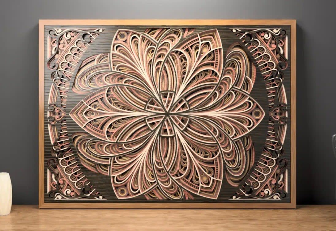 Cosmic Floral Laser Cut Wall Art