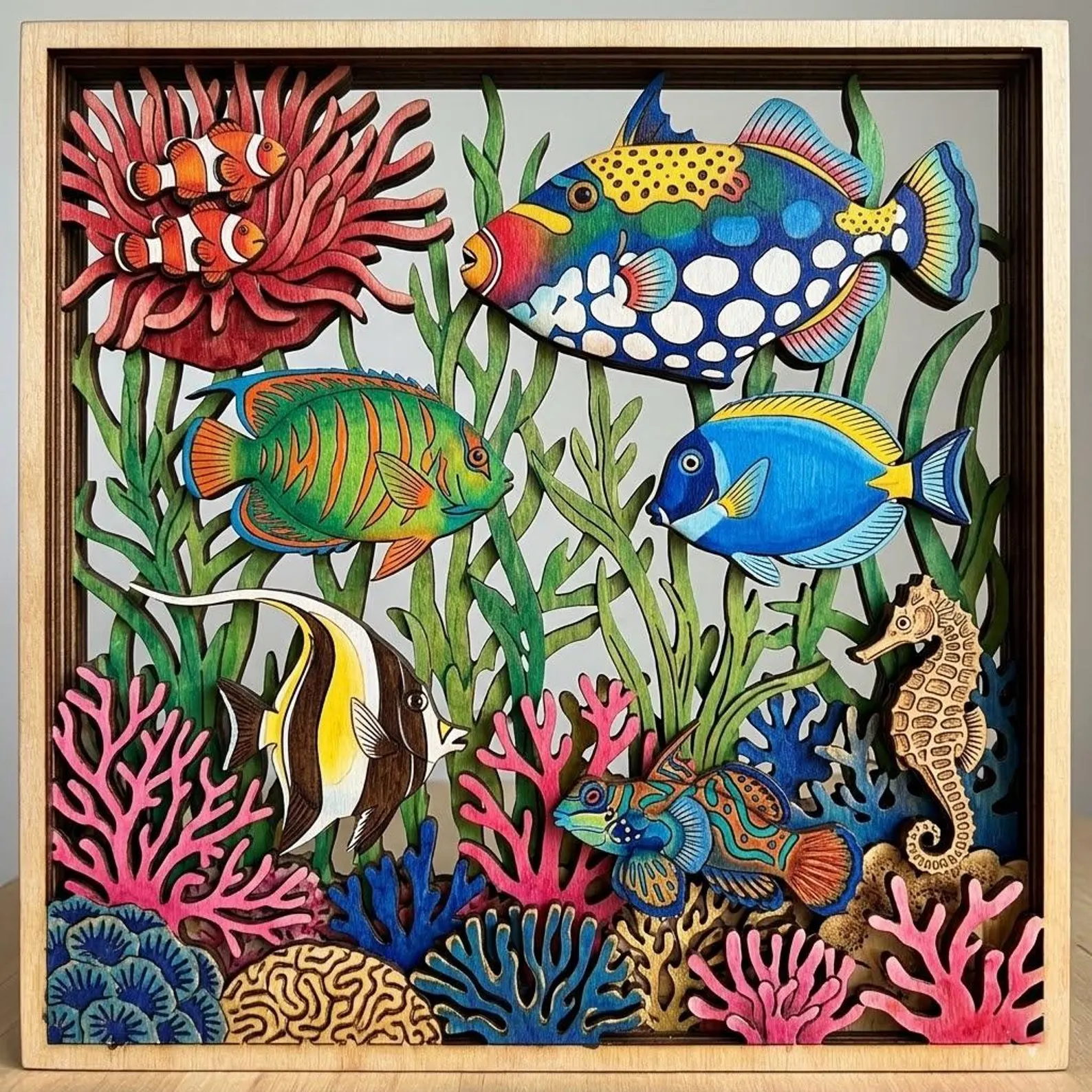 Tropical Fish Wooden Wall Art