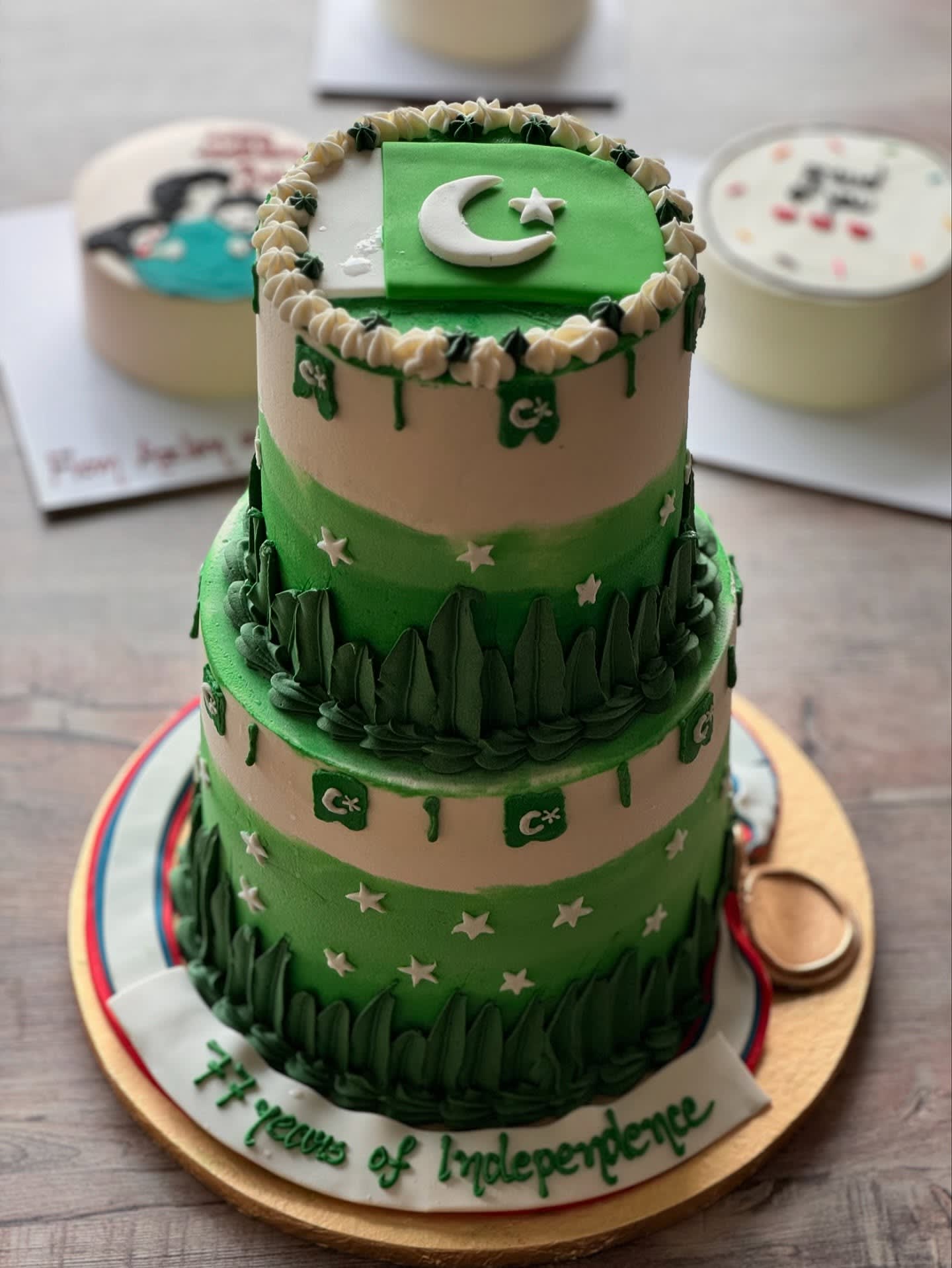 14 August Fondant Cake in Lahore