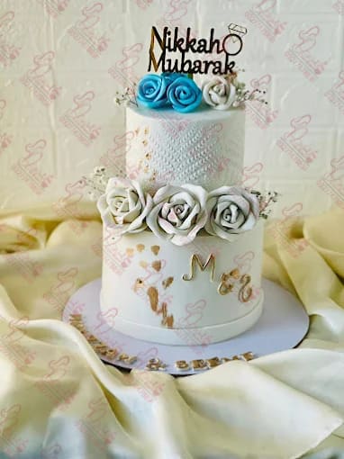 Two Tier Nikkah Mubarak Anniversary Cake DHA Islamabad