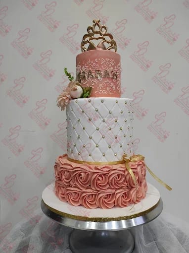 Three Tier Princess Crown Happy Anniversary Cake Islamabad