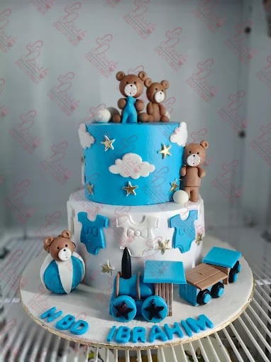 Two Tier Teddy Bear Cake Rawalpindi