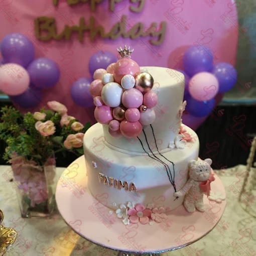 2 Tier Teddy Bear Balloon Cake Rawalpindi