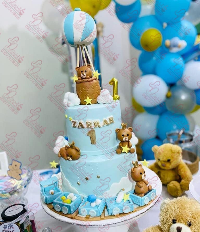 Two Tier Teddy Bear Cake Rawalpindi