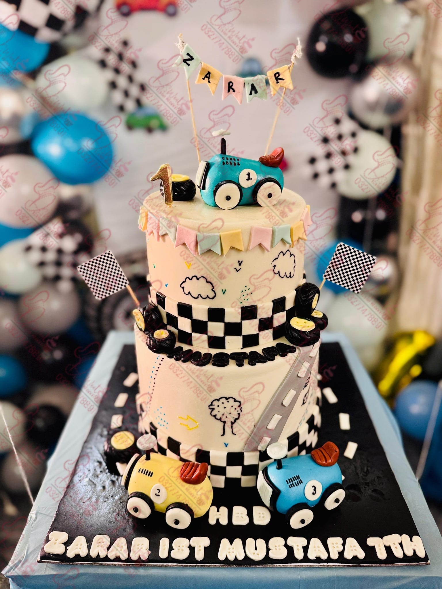 Two Tier Racing Car Cake Rawalpindi
