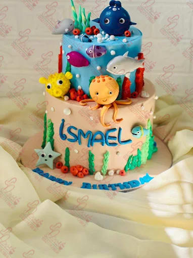 Under The Sea Two Tier Baby Girl Cake Faisalabad