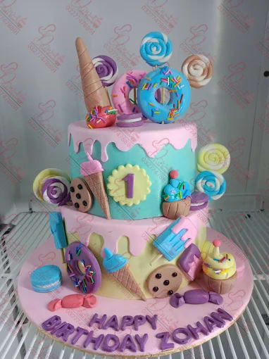 Candy Land Two Tier Baby Girl Cake Faisalabad