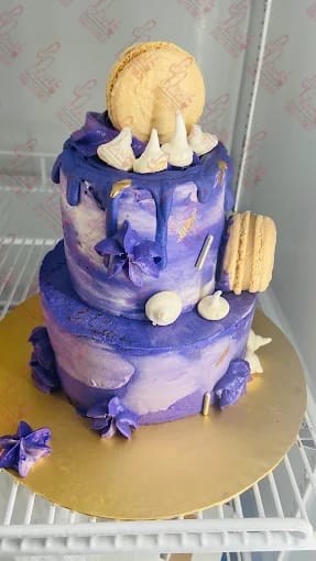 Purple Marble 2 Tier Wedding Cake Rawalpindi