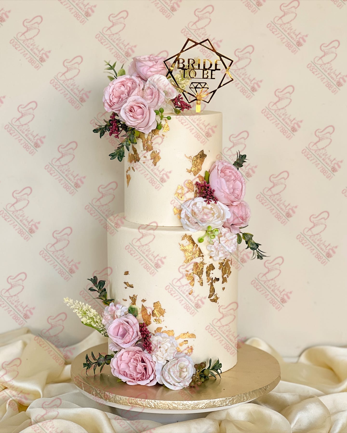 Bridal Shower 2 Tier Wedding Cake Rawalpindi