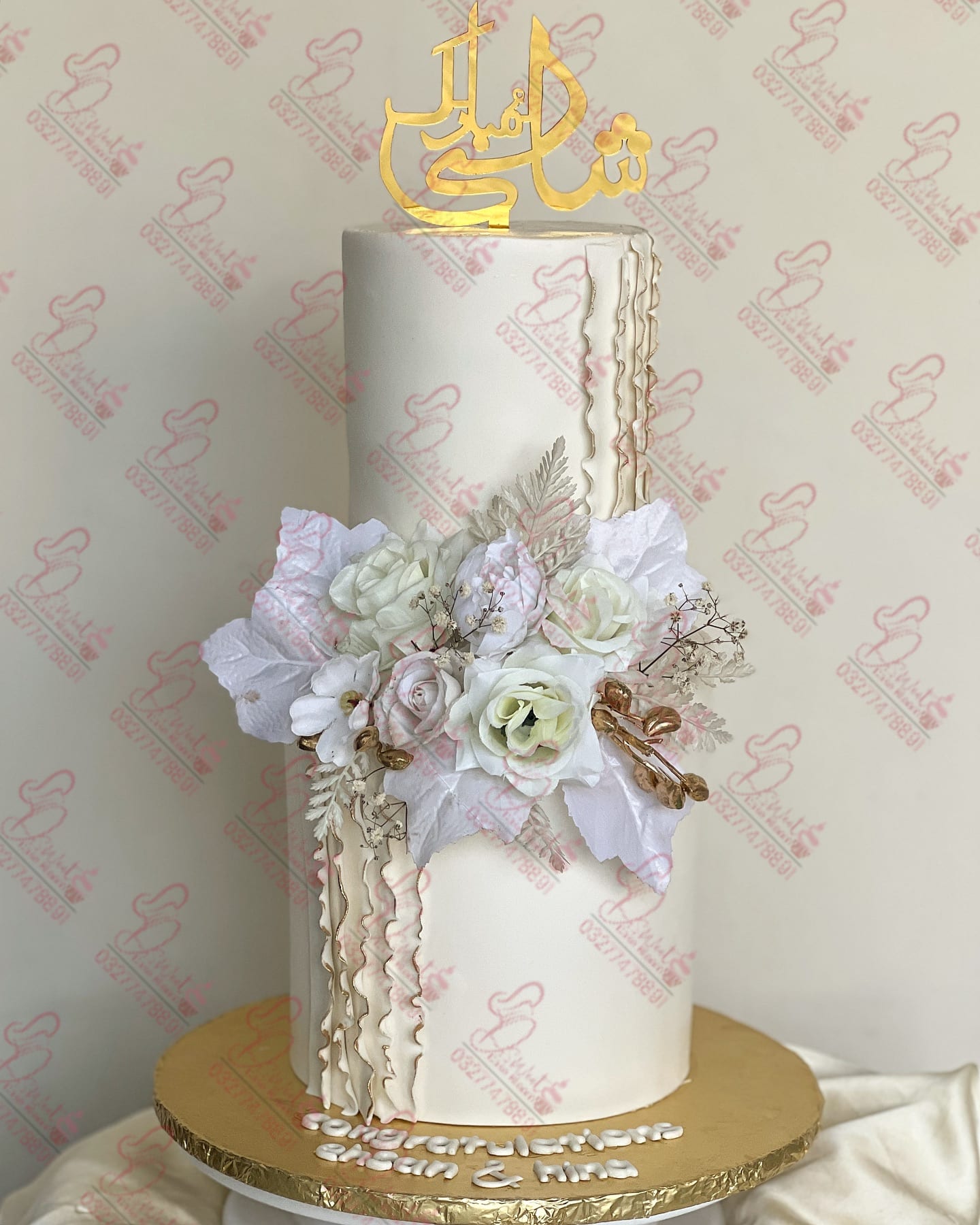 Two Tier Elegant Wedding Engagement Cake Rawalpindi