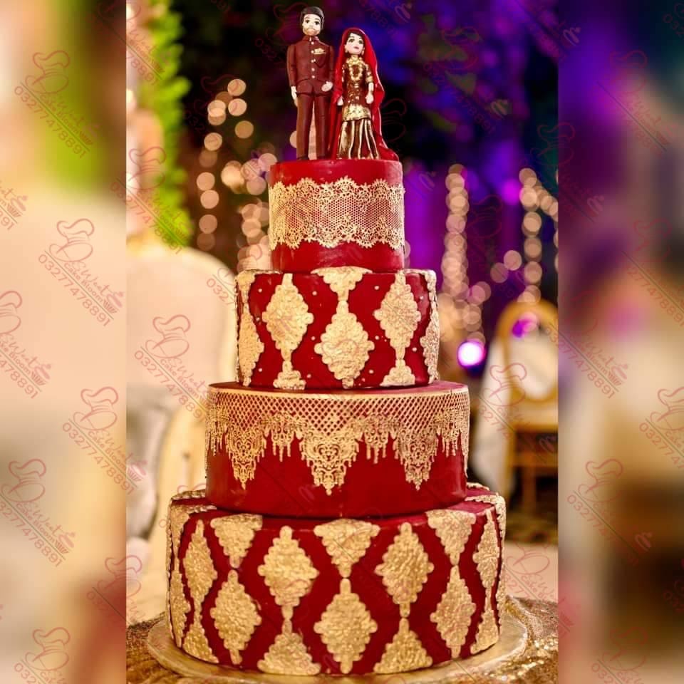 Four Tier Indian Wedding Cake Rawalpindi
