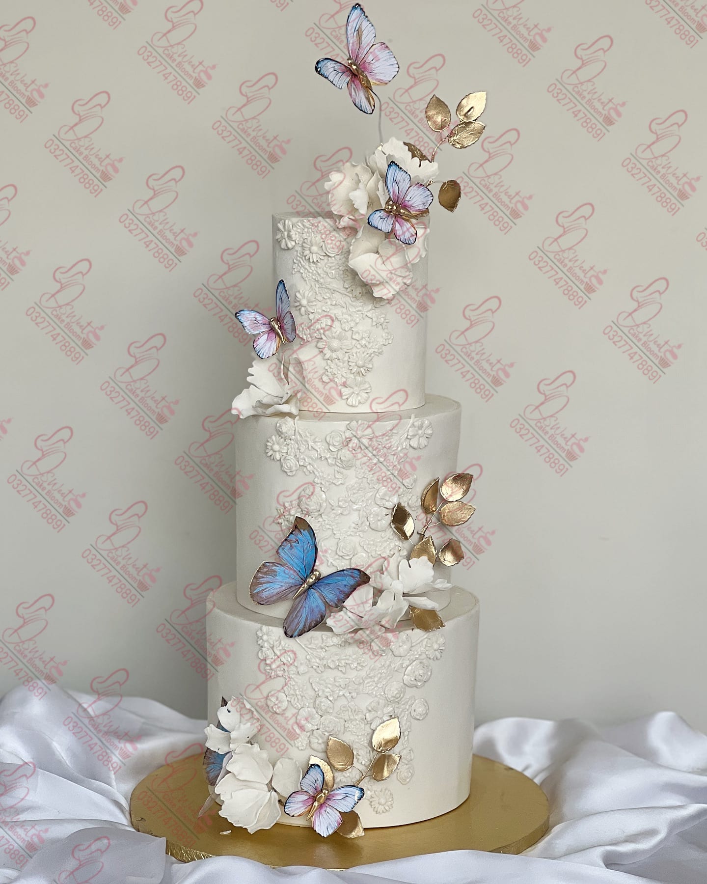 3 Tier Butterfly Theme Wedding Cake Rawalpindi