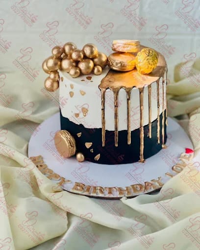 Black and Gold Anniversary Cake Islamabad