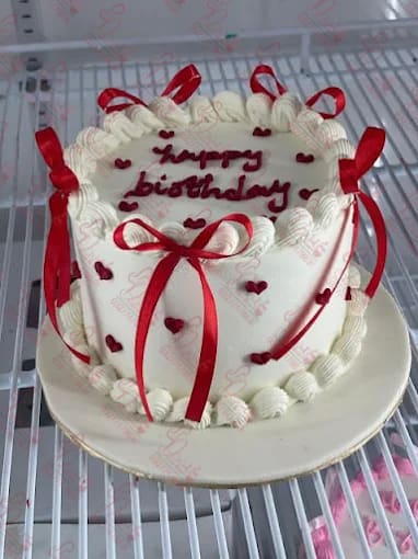 White Red Hearts Anniversary Cake Islamabad