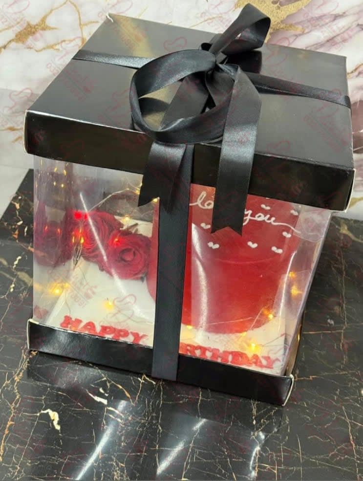 Emerald Gold Acrylic Box Cake Rawalpindi