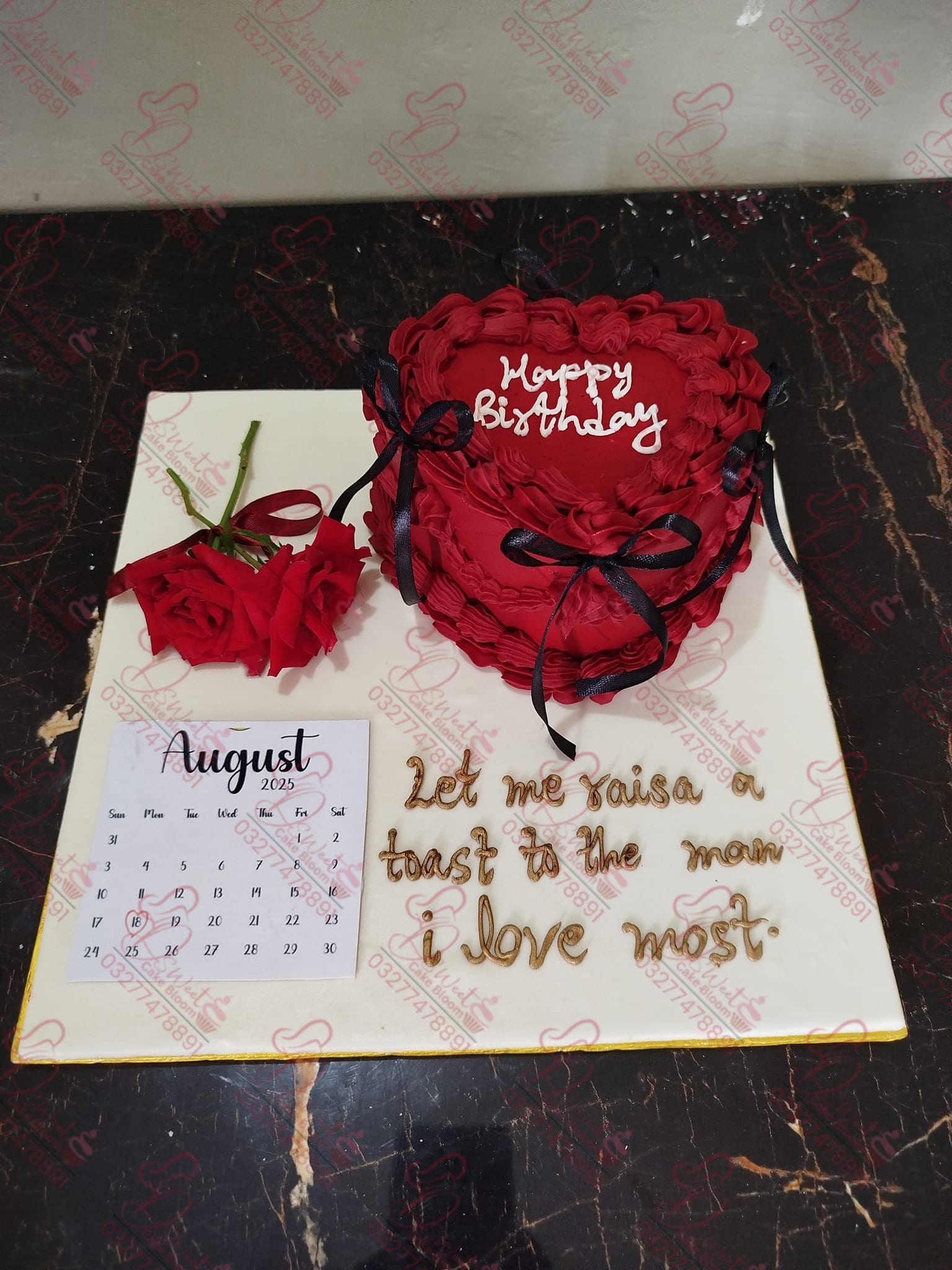 Heart Shaped Anniversary Cake Islamabad