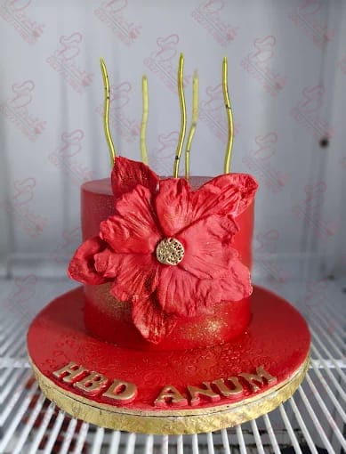 Red Glitter Anniversary Cake Islamabad