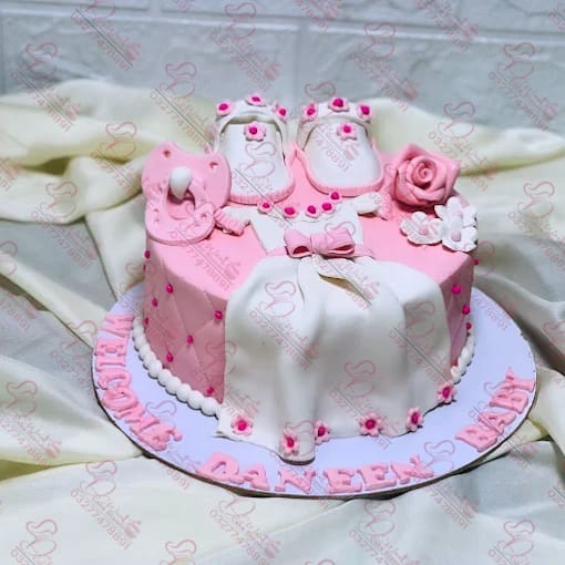 Baby Girl Shower Pink Cake Rawalpindi