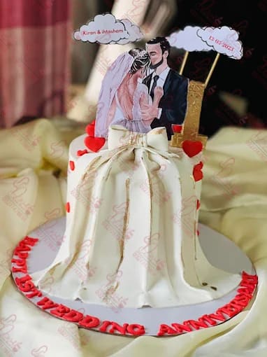 Wedding Dress Themed Anniversary Cake Islamabad
