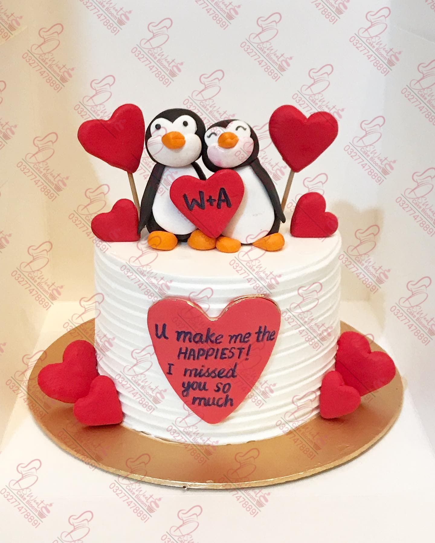 Penguin Themed Anniversary Cake Faisalabad