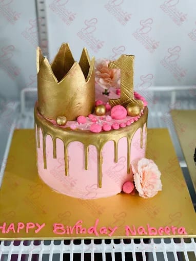 Pink Gold First Birthday Cake Rawalpindi