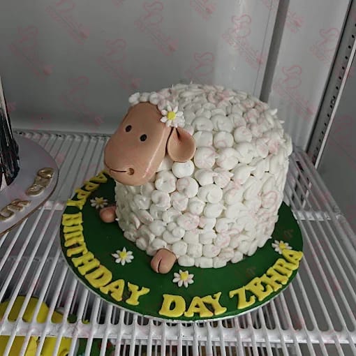 Sheep Shaped Baby Boy Birthday Cake Rawalpindi