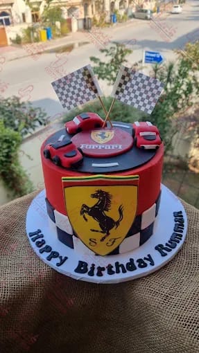 Ferrari Themed Baby Boy Cake Rawalpindi