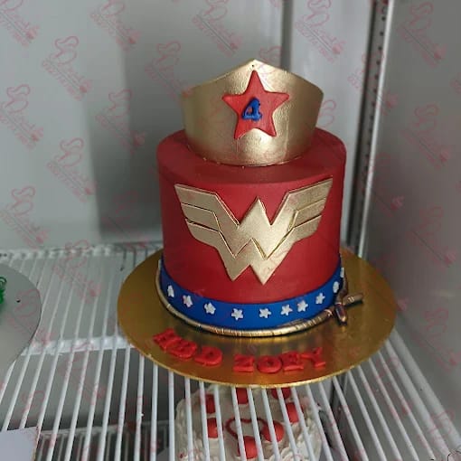 Wonder Woman Themed Customized Baby Boy Cake Rawalpindi