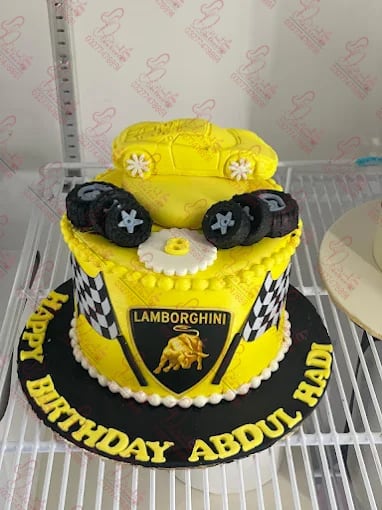 Lamborghini Themed Baby Boy Cake Rawalpindi