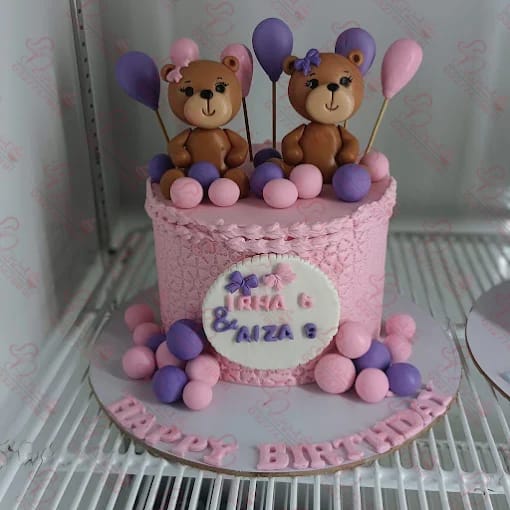 Pink Teddy Bear Customized Baby Boy Cake Rawalpindi