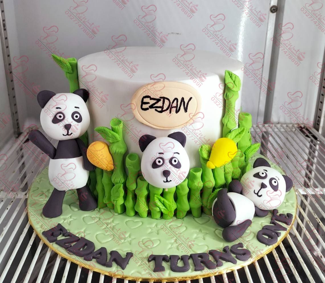 Panda Themed Customized Baby Boy Cake Rawalpindi