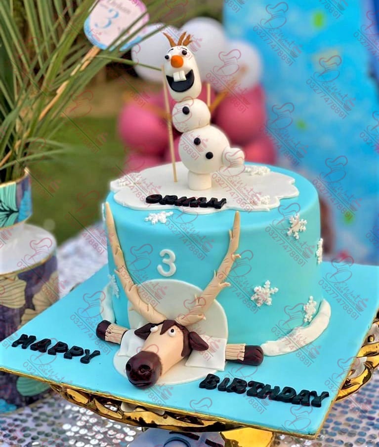 Frozen Theme Customized Baby Boy Cake Rawalpindi