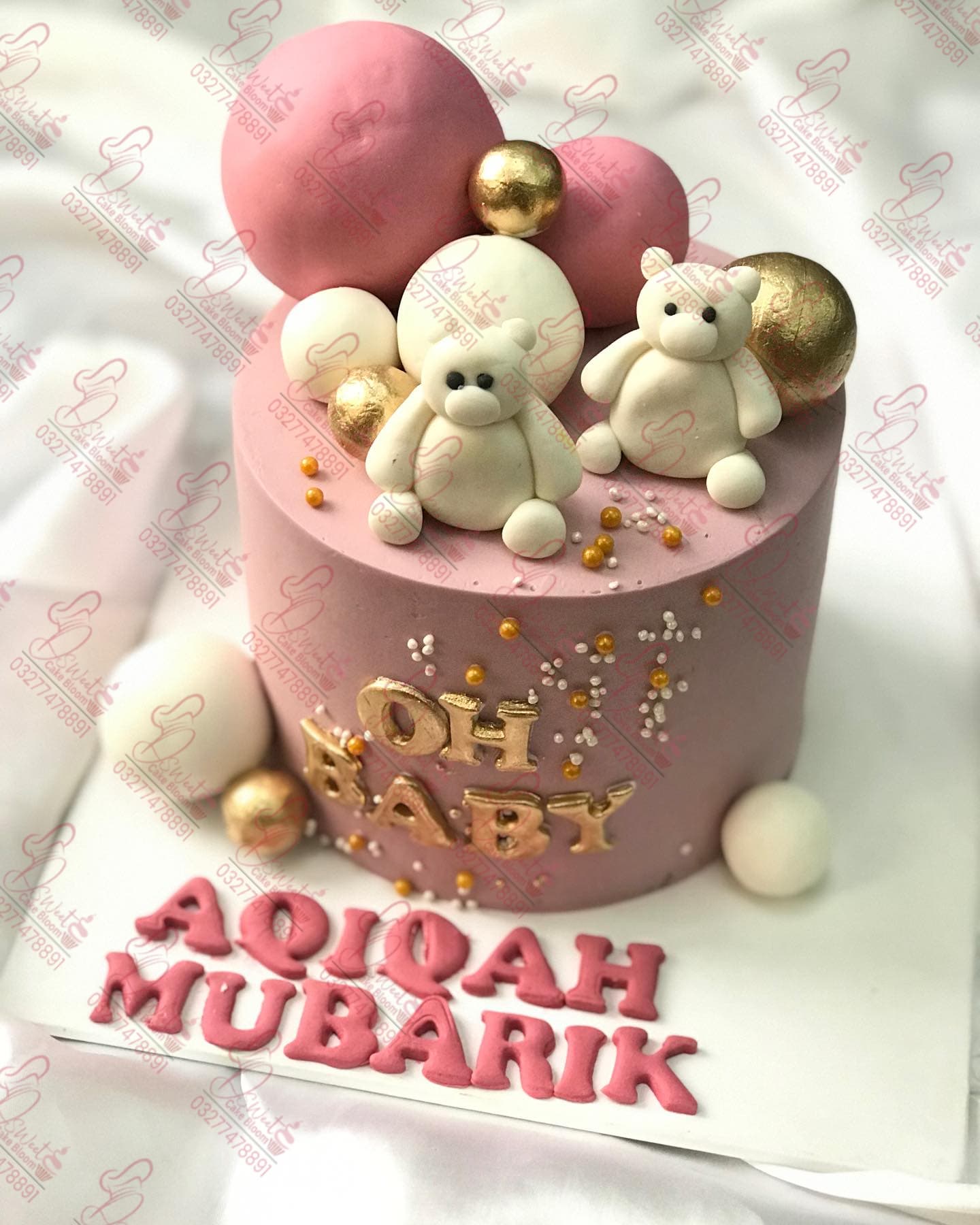 Aqiqah Mubarak Baby Boy Cake Islamabad