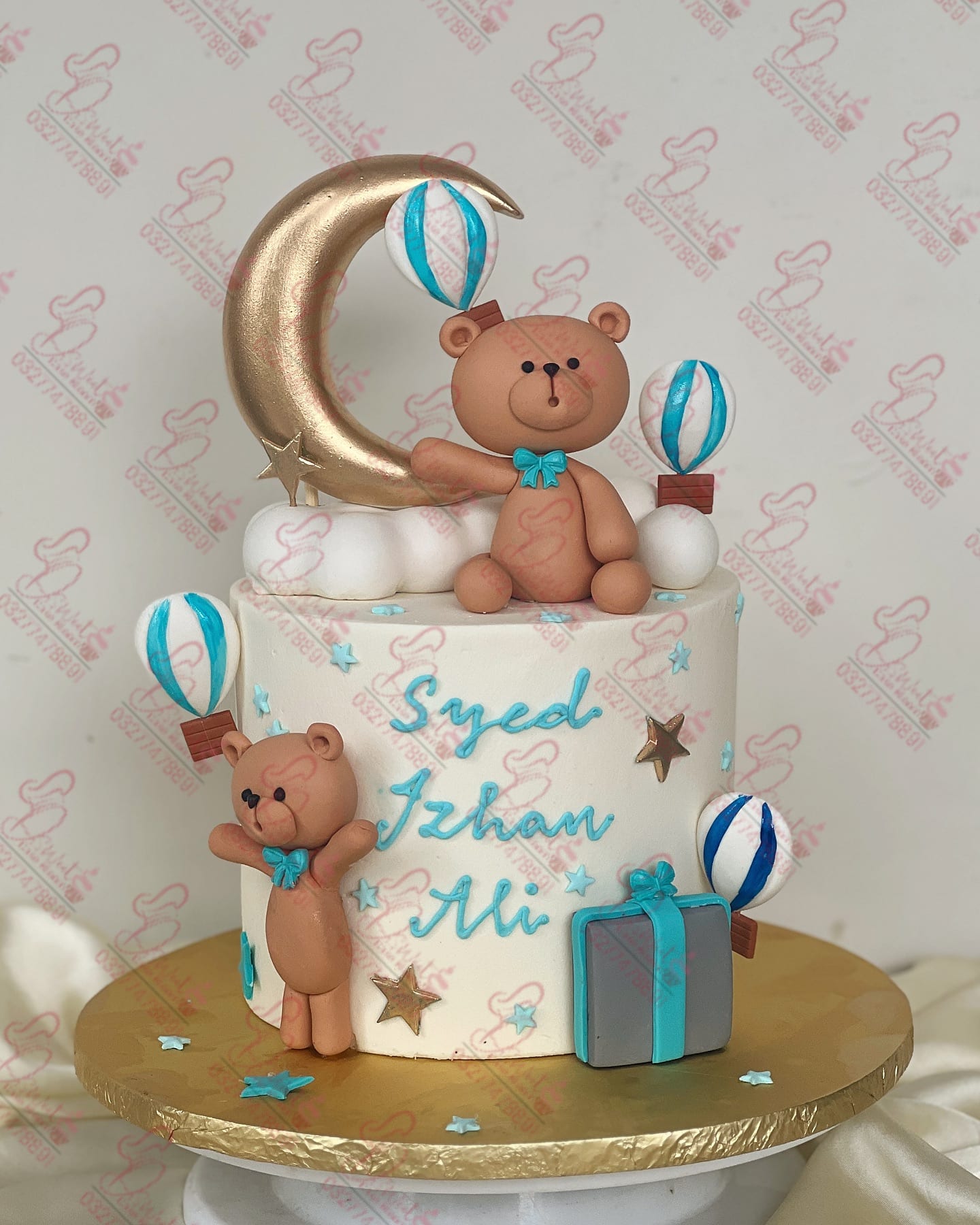 Teddy Bear Moon Themed Cake Islamabad