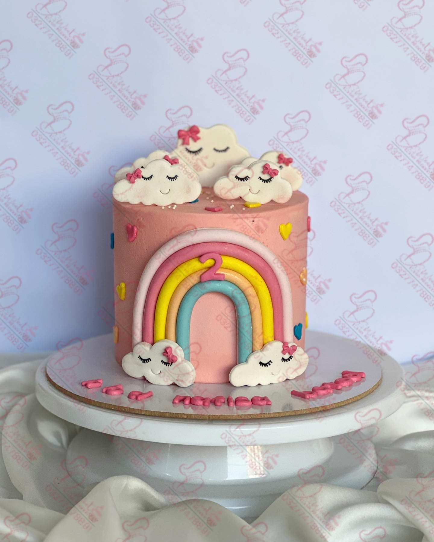 Rainbow Cloud Baby Girl Cake Faisalabad
