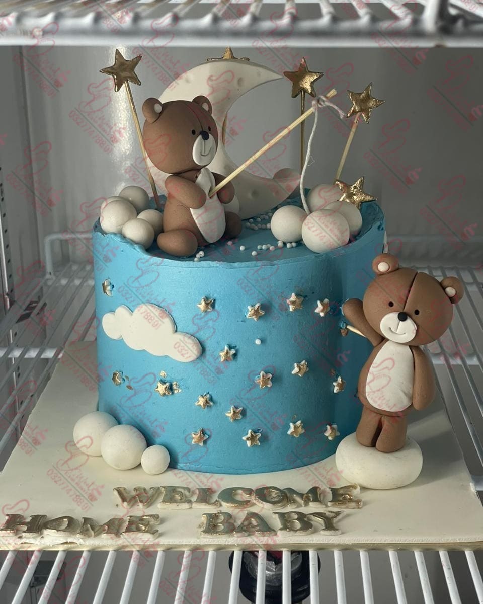 Teddy Bear Theme Baby Girl Cake Faisalabad