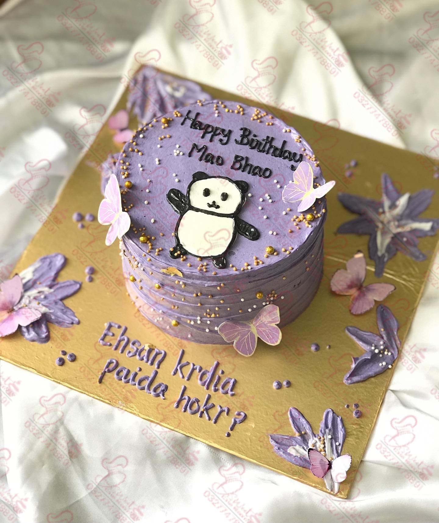 Light Purple & Gold Sprinkles Baby Girl Cake Faisalabad